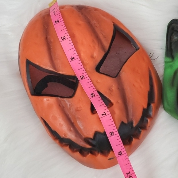Vintage 90s Latex Halloween Masks Jack-o-lantern Pumpkin Frankenstein Monster 2 - Picture 10 of 15